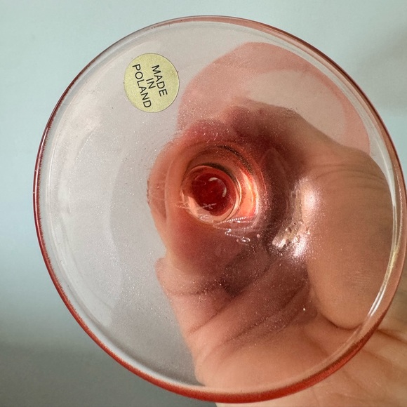 ESTELLE COLORED GLASS Wine Glass in Coral Peach Pink - Picture 2 of 2